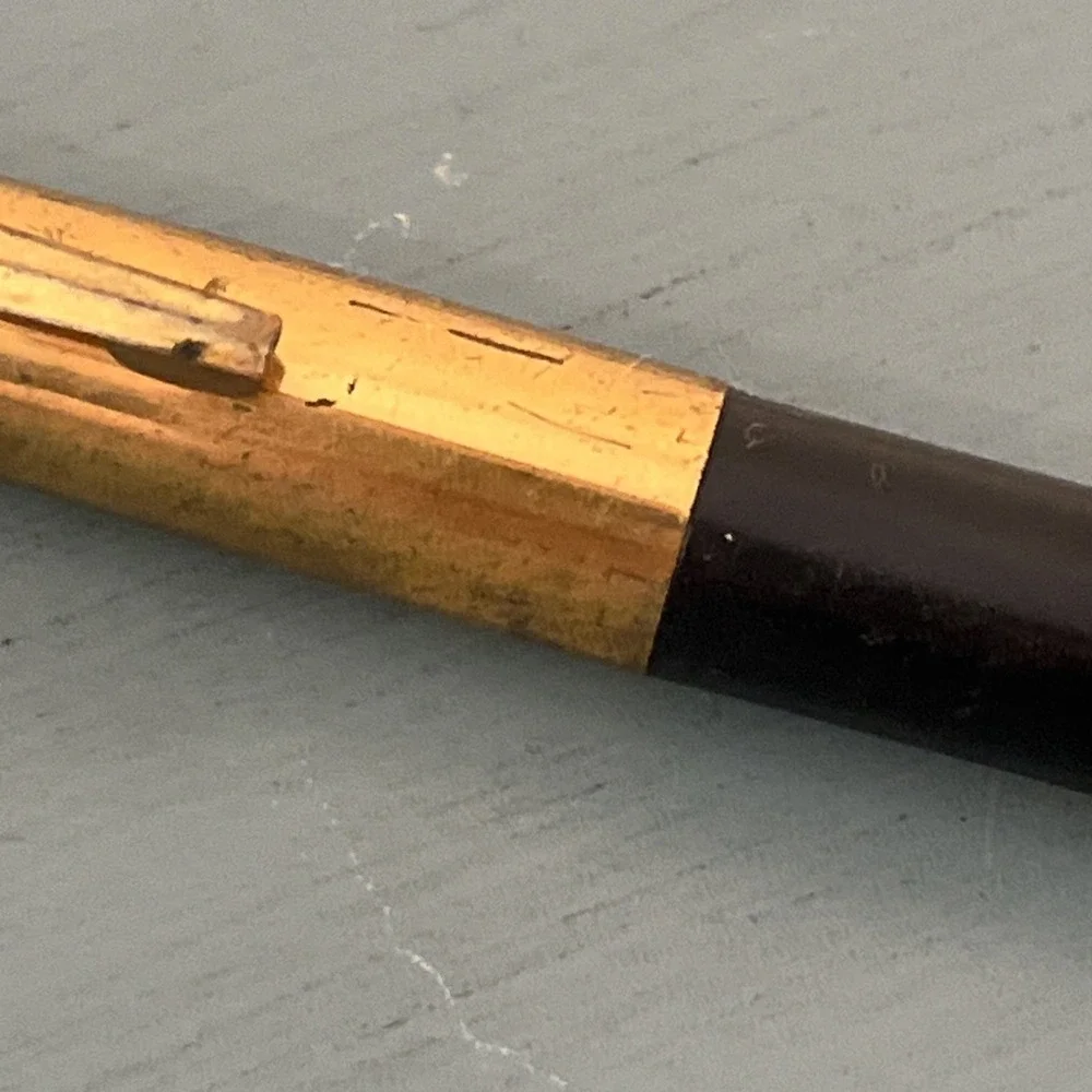 Vintage Bob Blythe B-B Rol Rite Black Gold Tone Ballpoint Pen